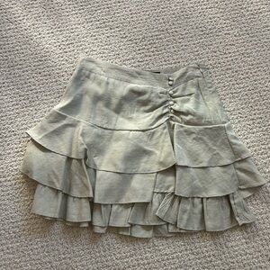 Lulu's Light Gray Tiered Mini Skirt